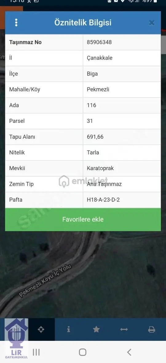 Lir Den Çanakkale Biga Pekmezli De 691 M2 Müstakil Tarla 4