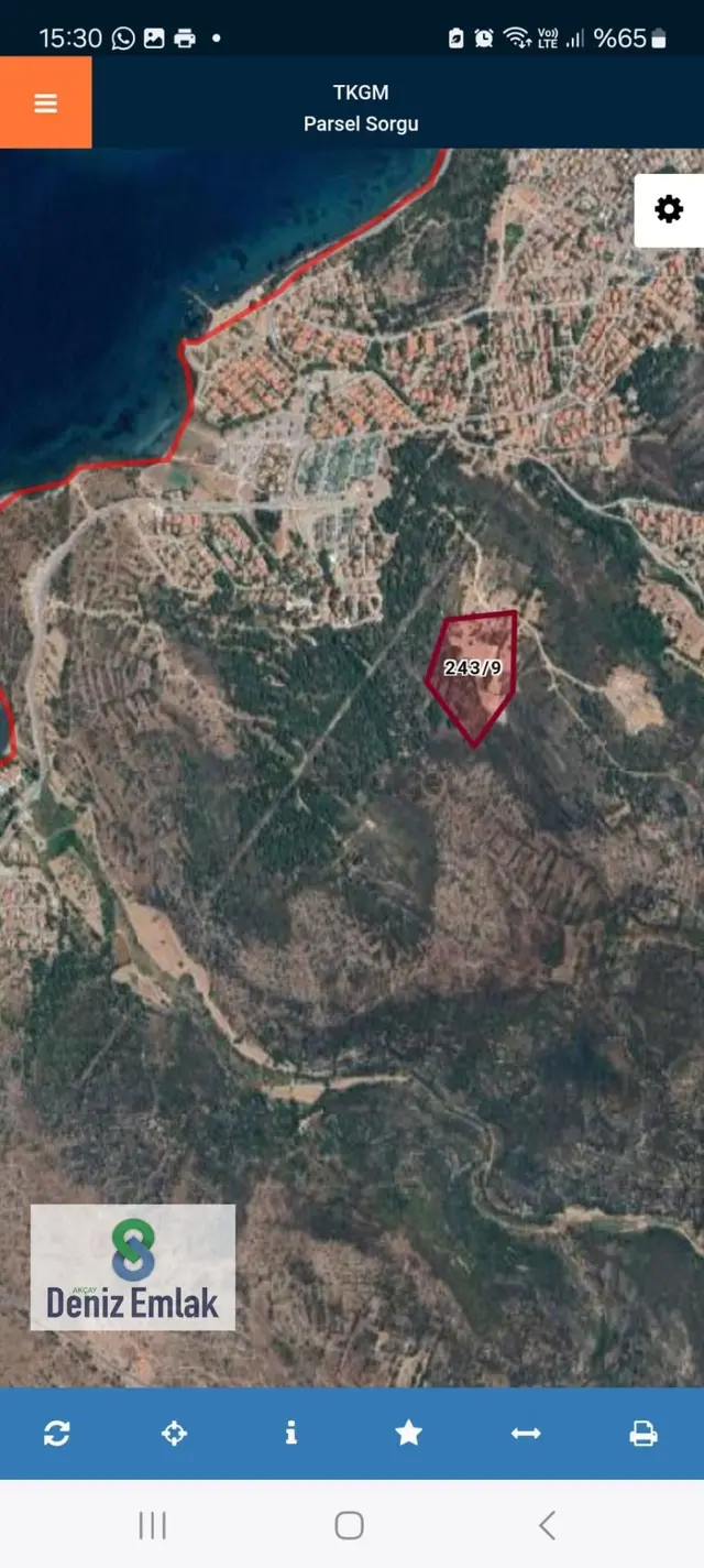 Denizden Çeşme Germiyanda Deniz Manzaralı Satılık 200 M2 Tarla. 3