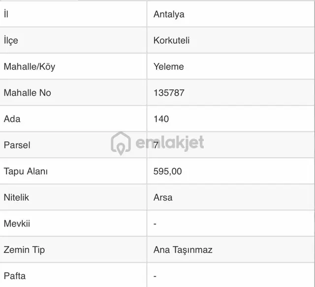 Korkuteli-yeleme'de İmarlı Satılık Arsa 4