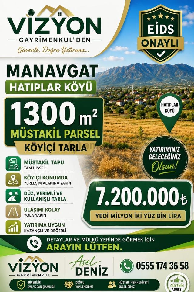 Manavgat Hatıplar Köyiçi Satılık Tarla 3
