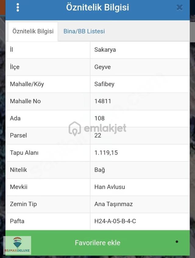 Sakarya / Geyve/ Safibey'de Fırsat Arsa