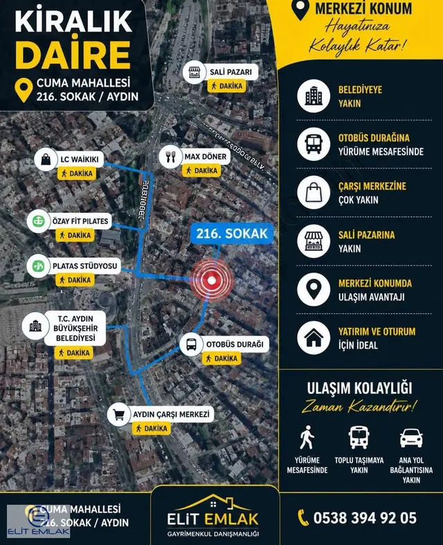 Cuma Mahallesi Eşyalı Kiralık 2+0 Ara Kat Daire 2