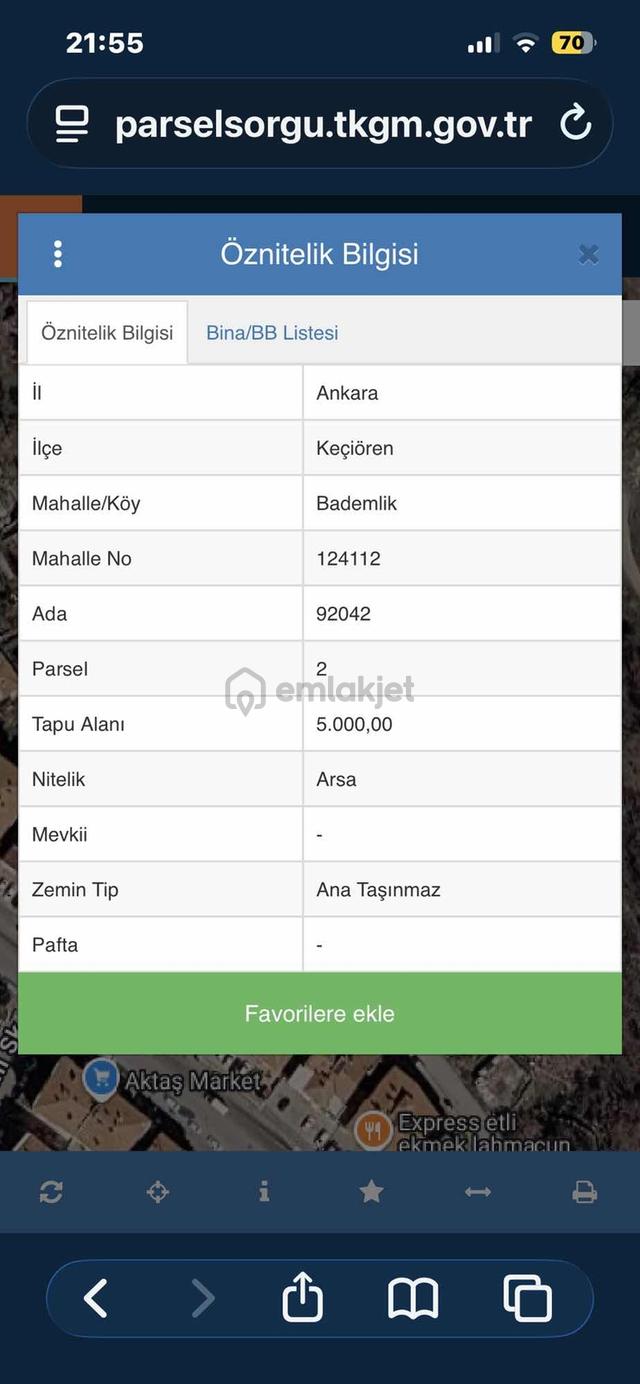 Keçiören Bademlik Vadisinde Arsa 2