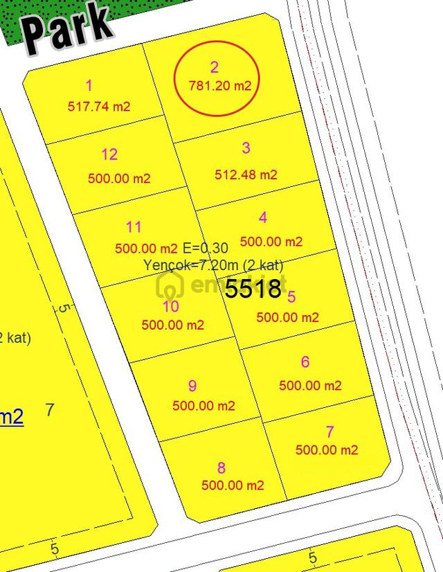 Didim Efeler'de Köşe, Emsal 0.30 Villa İmarlı 781m2 Satılık Arsa 5