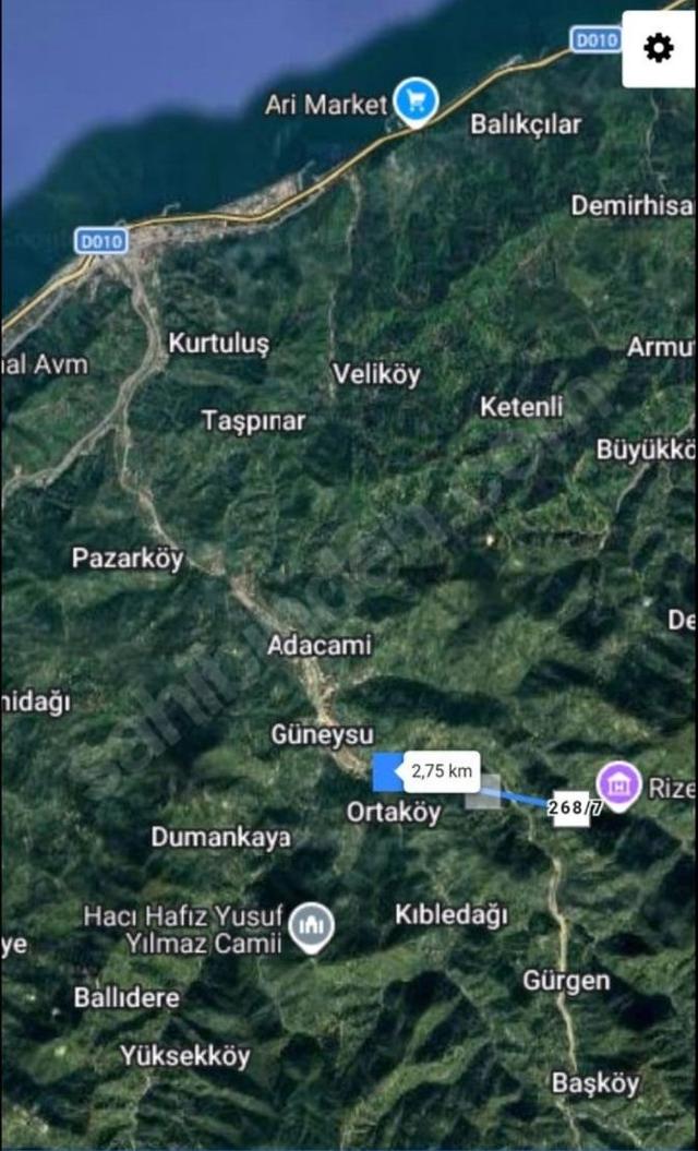 Rize Güneysu İslahiye Köy İçi Çay Bahçesi Elektrik Yolu Suyu Var 3