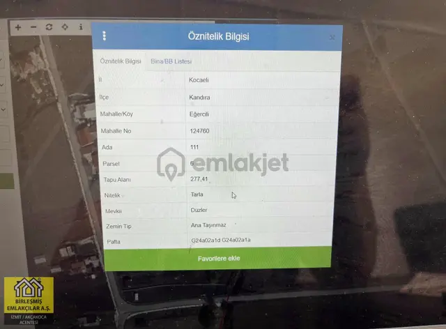 Kandıra Eğercili 277 M2 Yerleşim Alanı Yanıda Satılık Tarla 3