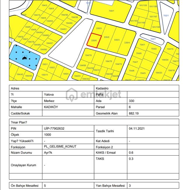 Turyap'tan Kadıköy Langa Boğazı Satılık 882m² Köşe Villa İmarlı 1