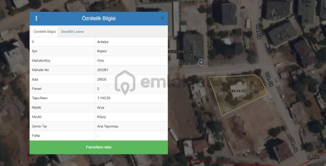 Antalya Kepez Orta Mahallesi'nde Satılık Konut + Ticari İmarlı Proje Arsası 2