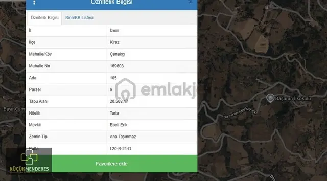 Küçük Menderes'ten Kiraz Çanakçı Mah. Manzaralı Satılık Bahçe 2