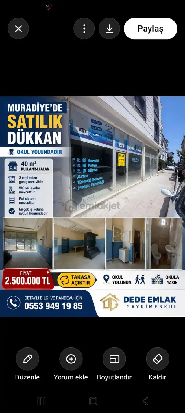 Mwnisa Muradiye De Satılık Dükkan