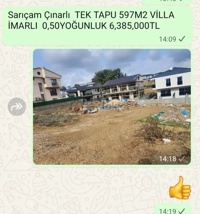 Kaçmaz Kelepir Tek Tapu Sarıçam Çınarlı Enuygun 499 M2 Villalık Ve Diğer Arsalar. 5