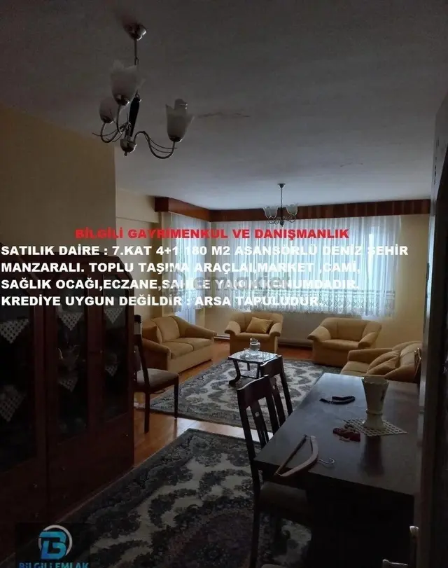 Bilgili Gayrimenkul Danışmalık Dan Satılık Daire 7.kat 170m2 5+1 2