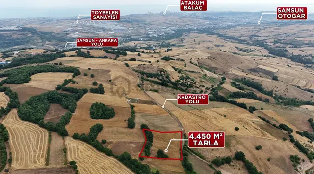 Bi·nova'dan İlkadım Kapaklı Mh. Satılık 4.450 M² Tarla