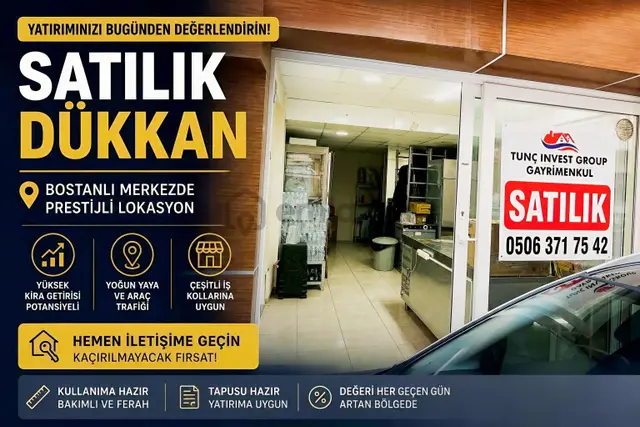 Bostanlı'da Büyük Fırsat 27 M2 Ticari Dükkan