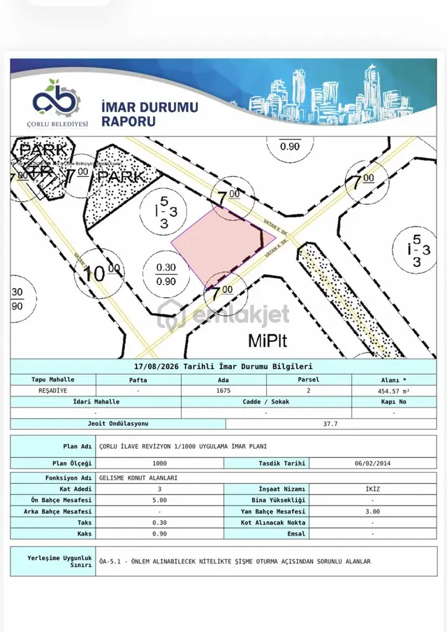 Havuzlar Da 455 M2 Köşe Parsel Satılık Arsa 1