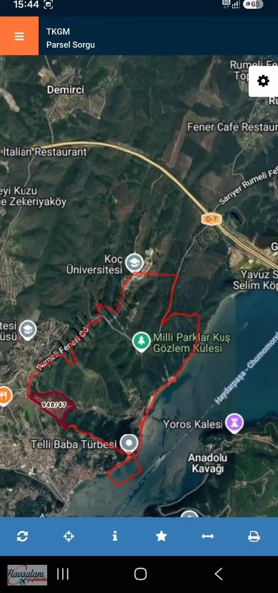 Fırsat Satılık 741m2 Arsa Sarıyer Deniz Manzaralı Satılık Arsa