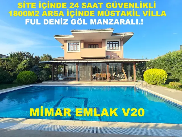 Satılık Villa 1800m2 Arsa İçinde Havuz Güvenlik Site 7+1=350m2 1