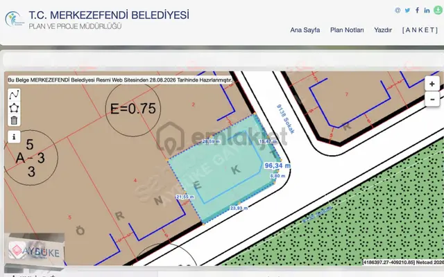 Aybüke Gayrimenkulden Göveçlikte 600 M² B+3 İmarlı Köşe Parsel