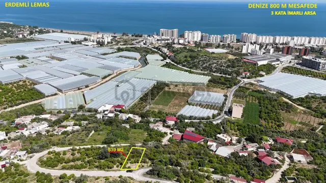 Erdemli Lemas 538m2 Full Deniz Manzaralı 3 Kata İmarlı Arsa 1