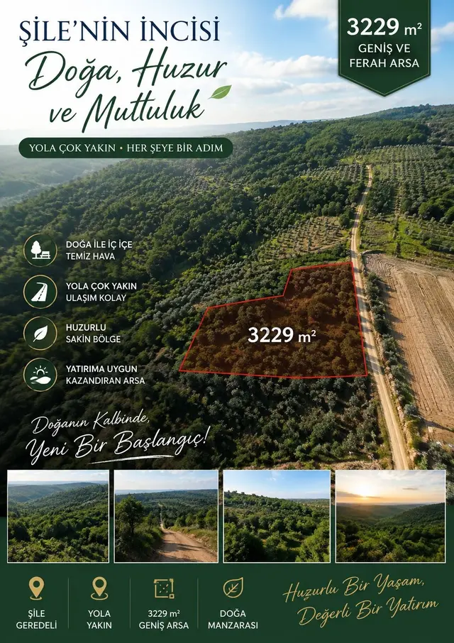 Şile Geredelide Doğayla İç İçe 3.229 M² Geniş Arazi 1