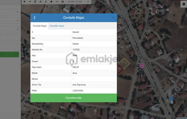 Lobby Fortis'ten Pamukkale Gözler'de Satılık 502m2 Fırsat Arsa 1