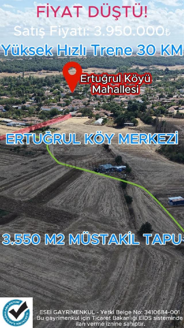 Lüleburgaz Ertuğrulda 3.550 M² Yatırımlık Tarla 1