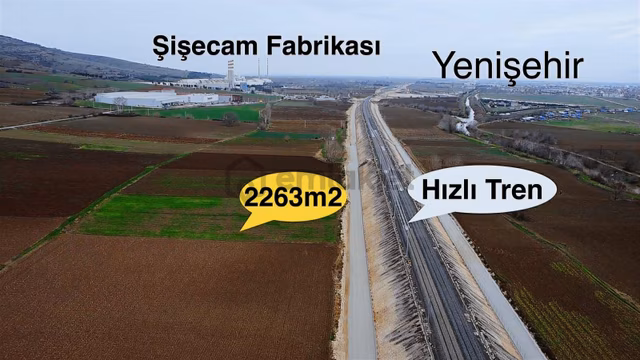 Emre Çevik'den Yenişehir Şişecam Fabrikası Yanında 2263m2 Tarla 1