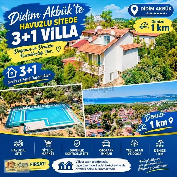 Akbükte Denize Yakın 3+1 İkiz Villa | Uygun Fiyat | Fırsat