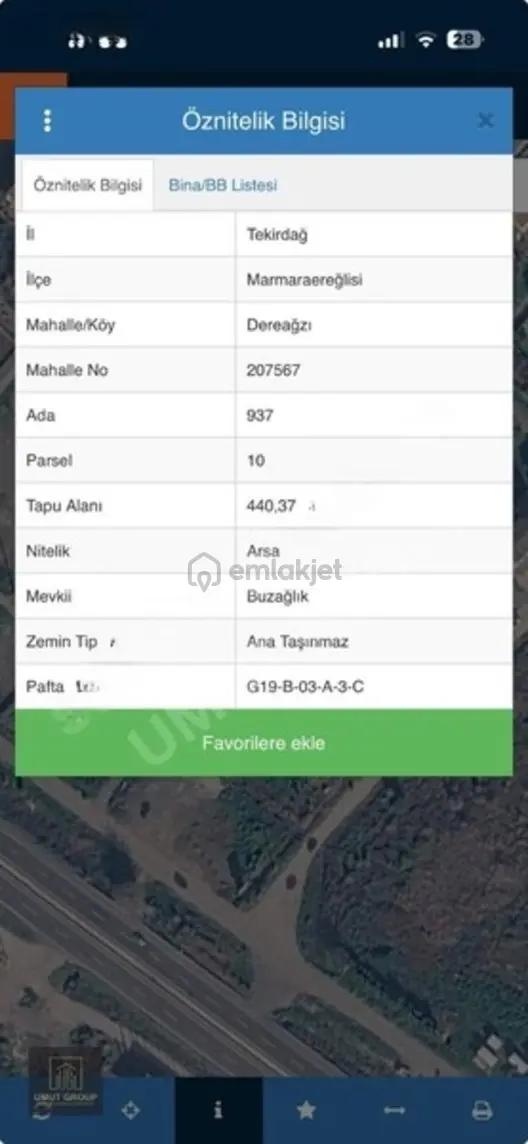 Marmaraereğlisi Dereağzında 440 M² Villa İmarlı Arsa