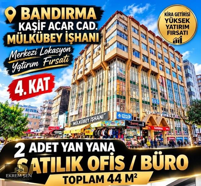 Mülkübey İşhanında 2 Adet 44m² Satılık Ofis Bandırma Kaşif Acar 1