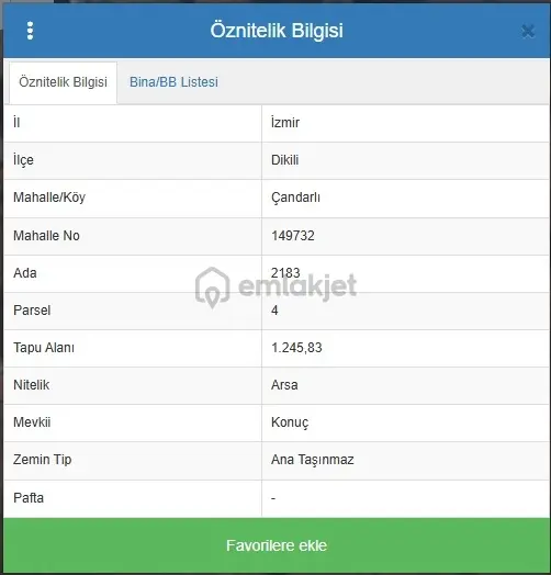 İzmir Dikili Çandarlı'da 1.245,83 M² Emsalsiz Yatırım Fırsatı...