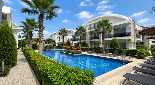 Eşyalı 1+1 Belek'in En İyi Sitesinde Kiralık Daire Olimpik Havuz