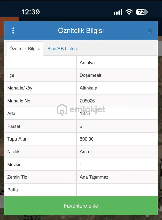 Antalya Döşemealtı Altınkale Mahallesi’nde 600 M² İmarlı Konut Arsası Satılık 1