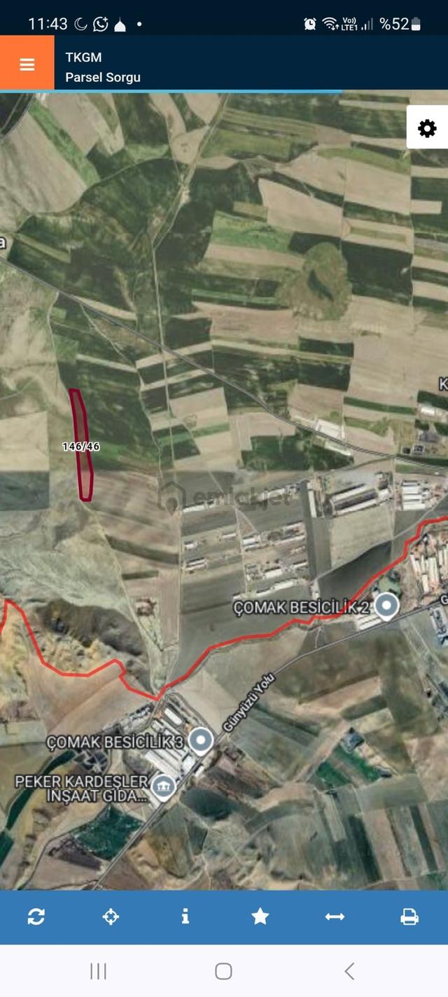Polatlı Sakarya Köyünde 55.775 M² Kök Tapu Tek Parça Tarla 1