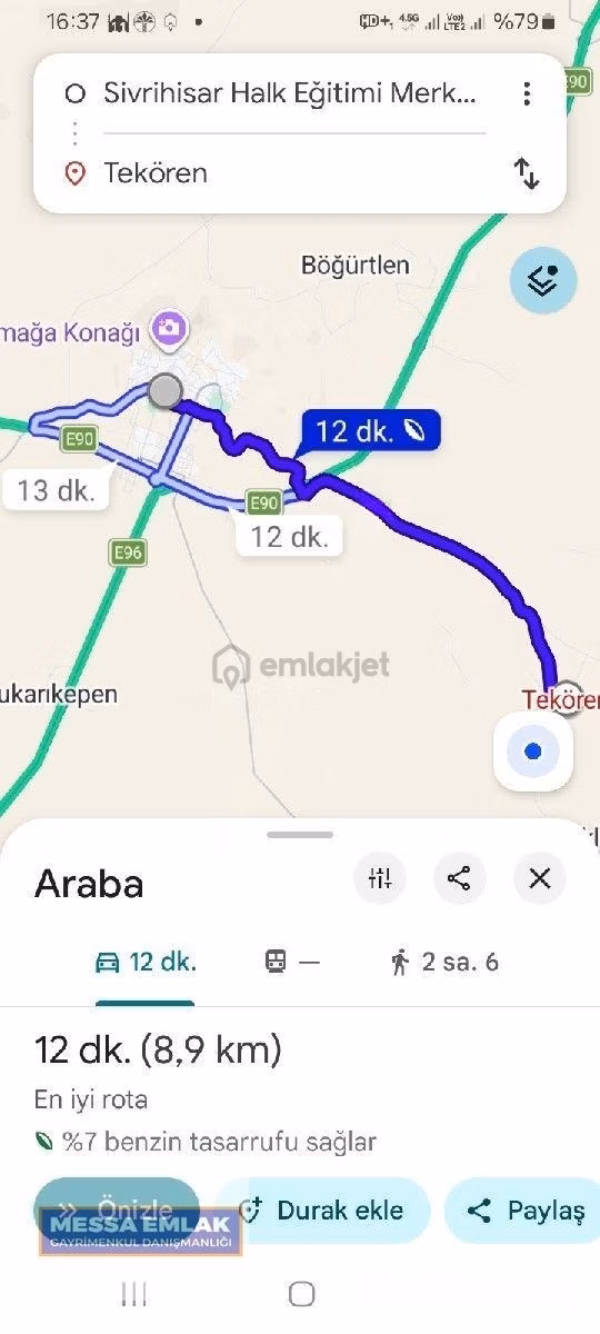Satılık Tarla - Eskişehir Sivrihisar Tekören Köyü Karaağaç Mevki1.900m2sivrihisar Merkeze Yakın. 1