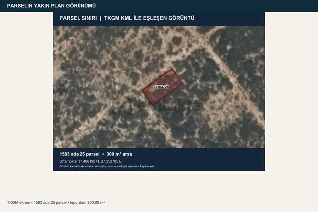 Didim Akyeniköy Bozseki'de Satılık 300 M² Villa İmarı Arsa 1