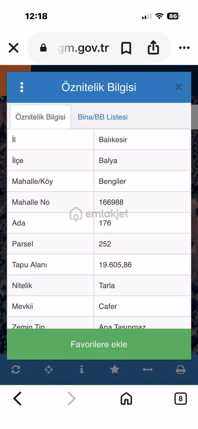 Balya Bengiler 19600 M2 Fırsat Satılık Tarla 1