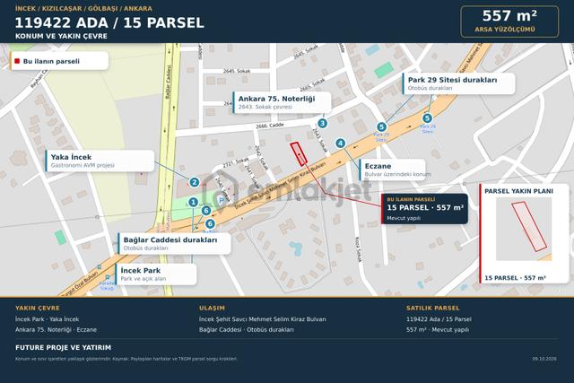 İncek Bulvarında 557 M² Arsalı Satılık İki Katlı Bina 1