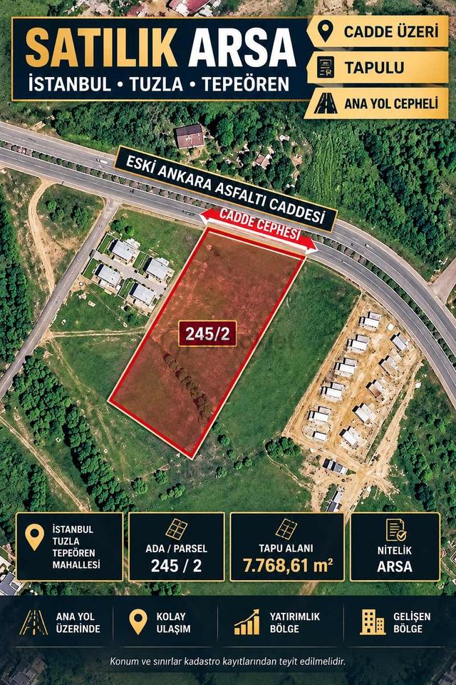Tepeören De Cadde Üzeri 7768m2 Villa Arsası 1