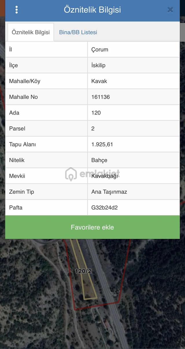Satılık Tosya Yolu Kenarı Tek Tapu Bahçe