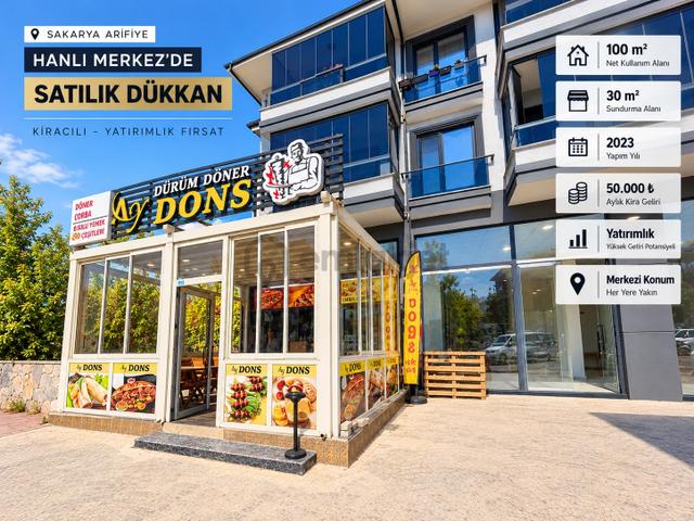 Arifiye Hanlı Merkezde Kira Getirili 100m2 Satılık Dükkan 1
