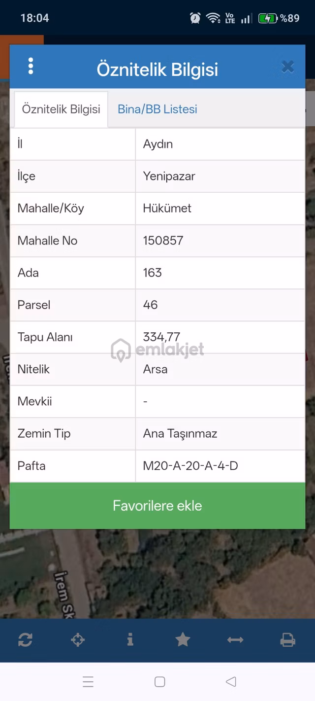 Yenipazar Hükümet Mahallesi Toplam 3 Adet Arsa Satılık 334 M² Arsalar 1