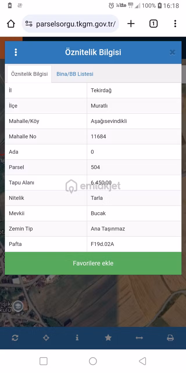 Aşağı Sevindikli Satılık Tarla 1