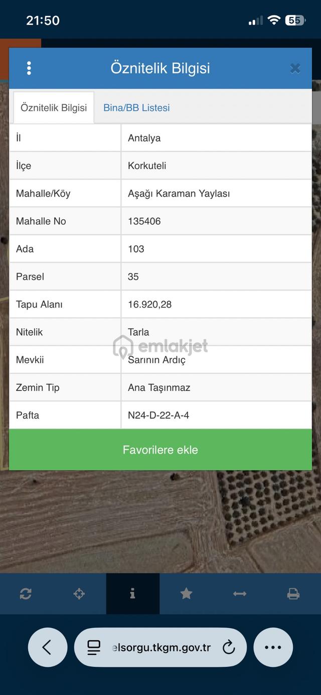 Korkuteli Aşağıkaraman Yaylasında Satılık 16.920 M² Geniş Tarla