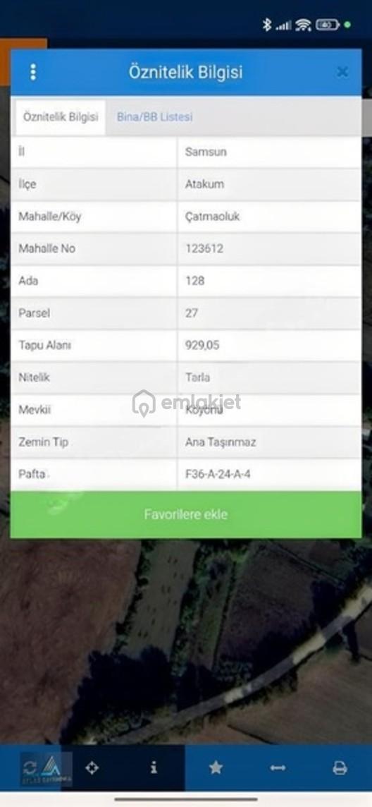 Mavi Atlastan Çatmaoluk'ta Satılık 929 M2 Tarla 1