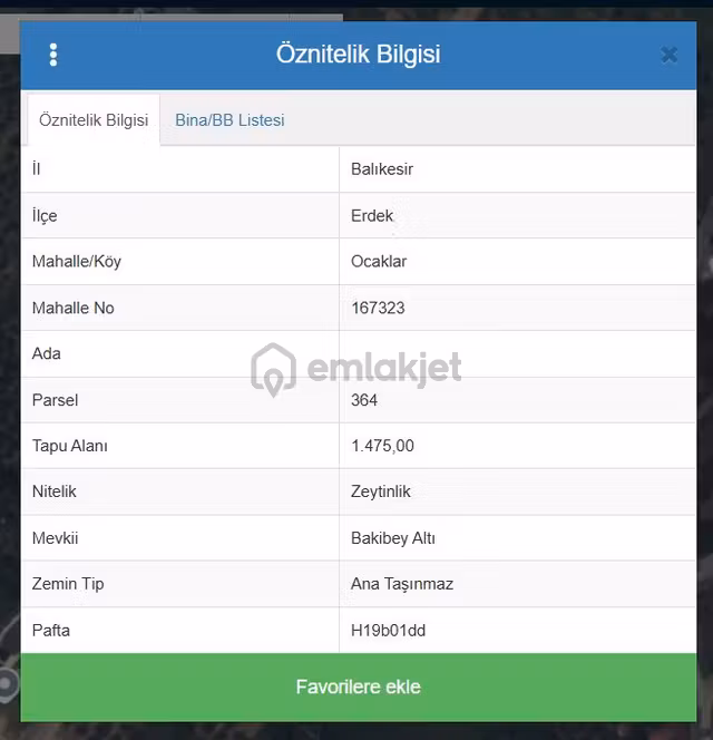 Erdek Ocaklar'da Satılık 1475 M² Elektrik Su Bulunan İmara Sıfır Zeytinlik 1