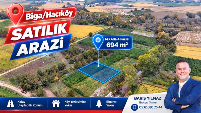 Biga Hacıköy’de 694 M² Satılık Fırsat Arazi 1