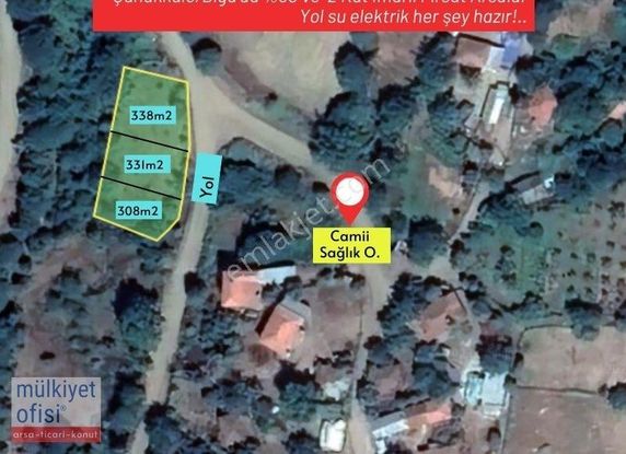 Bigada Köy İçi İmarlı Bungalov Projeli 3 Özel Arsa !