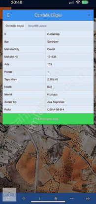 Arevar Dan Şahinbey Cevizlide Satılık Arazi
