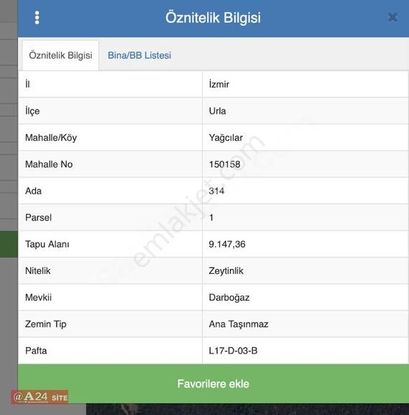 Urla Yağcılarda Yatırımlık Zeytinlik